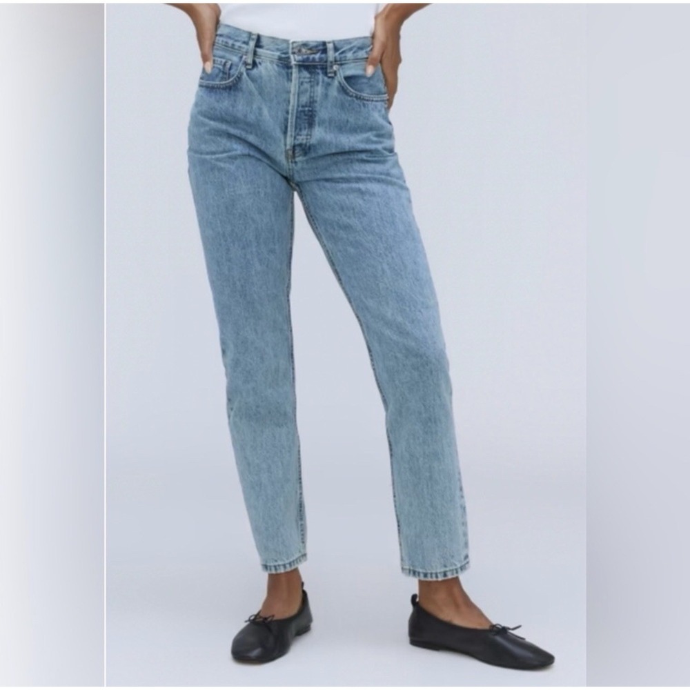 EVERLANE The 90s Cheeky Jeans Size 25 Ankle Button Fly Light Wash Organic Cotton